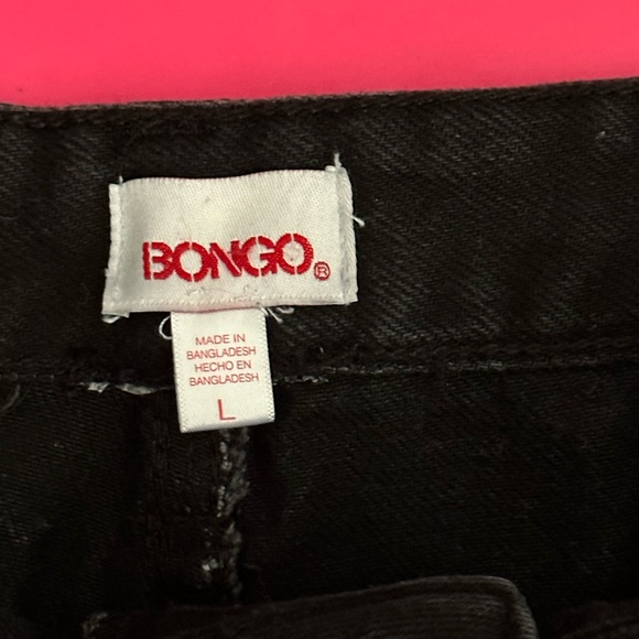 Bongo Black Denim Distressed Mini Skirt size large - Picture 4 of 4